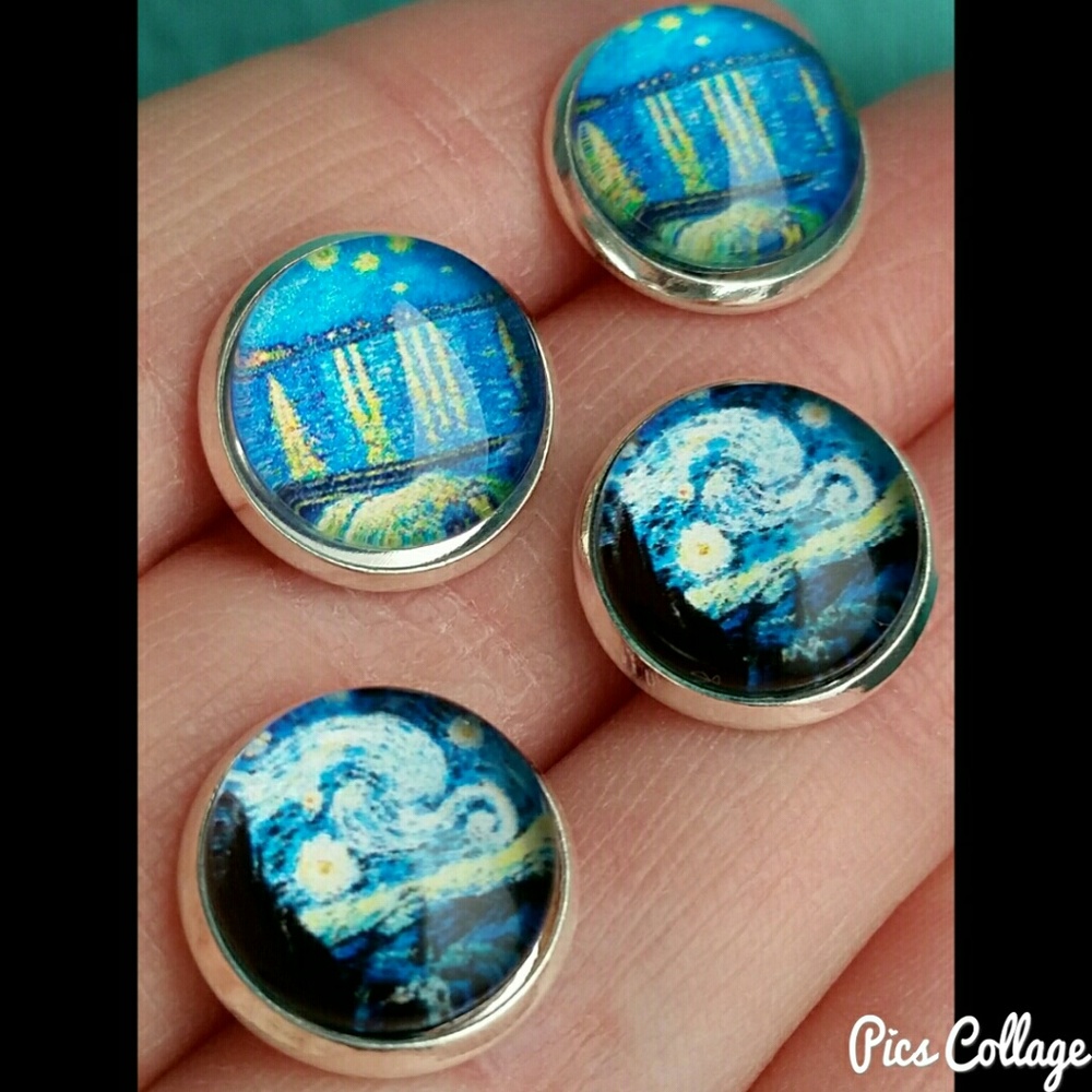 Vincent Van Gogh Mini Cabachon Earrings